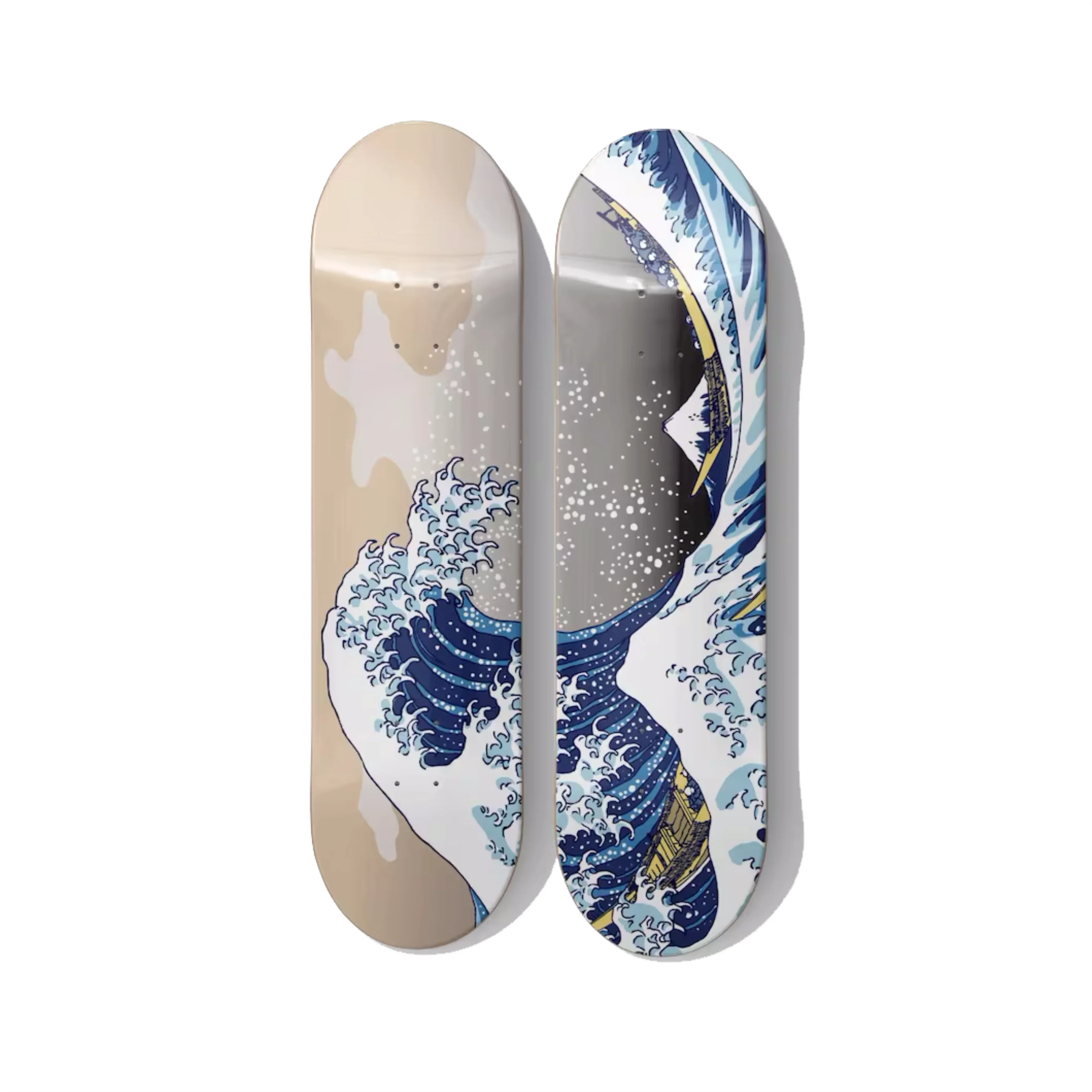 Katsushika Hokusai – The Great Wave off Kanagawa Skateboard Deck Diptych Wall Art – Premium Canadian Maple.
