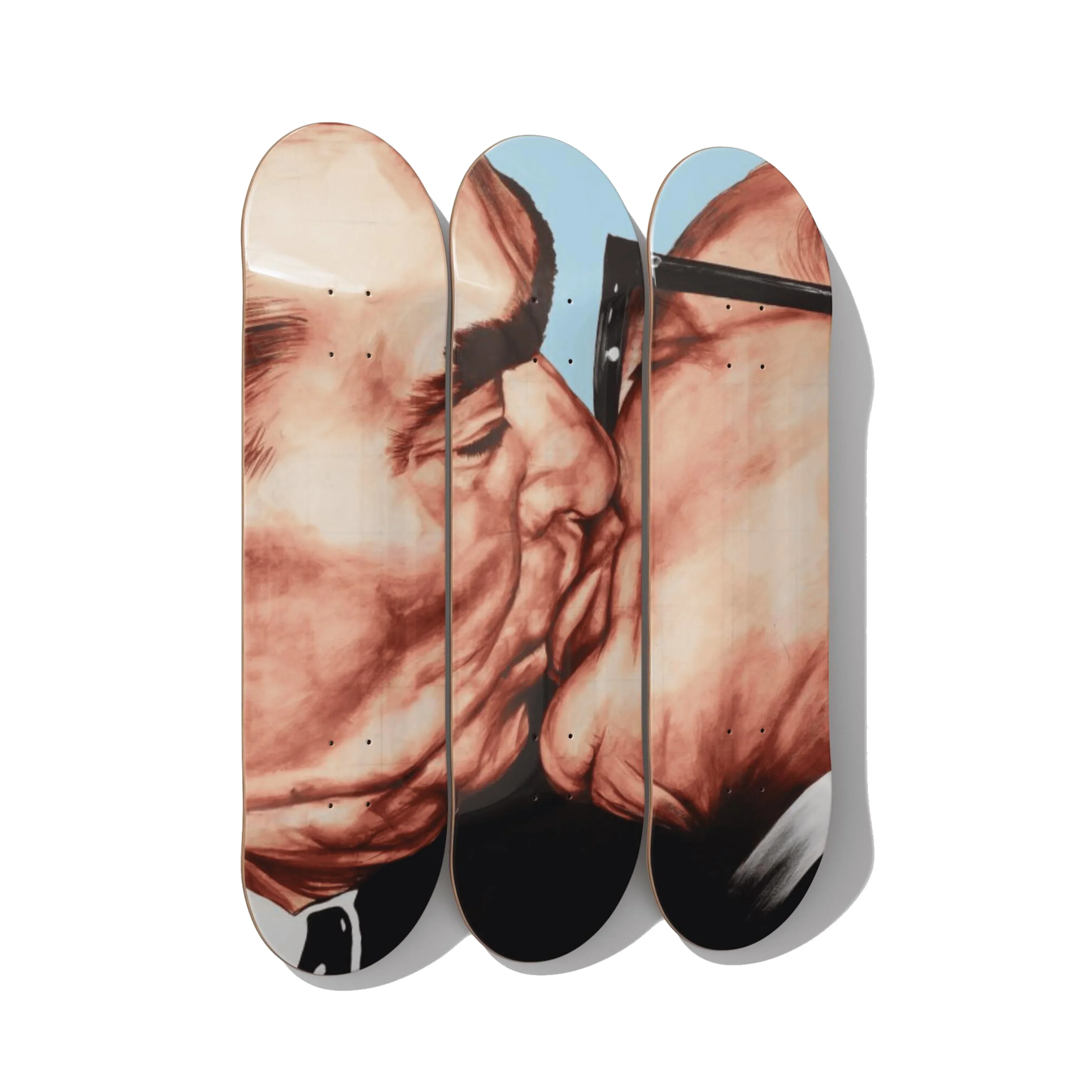 Berlin East Side Gallery Skateboard Deck Triptych Wall Art - Premium Canadian Maple.