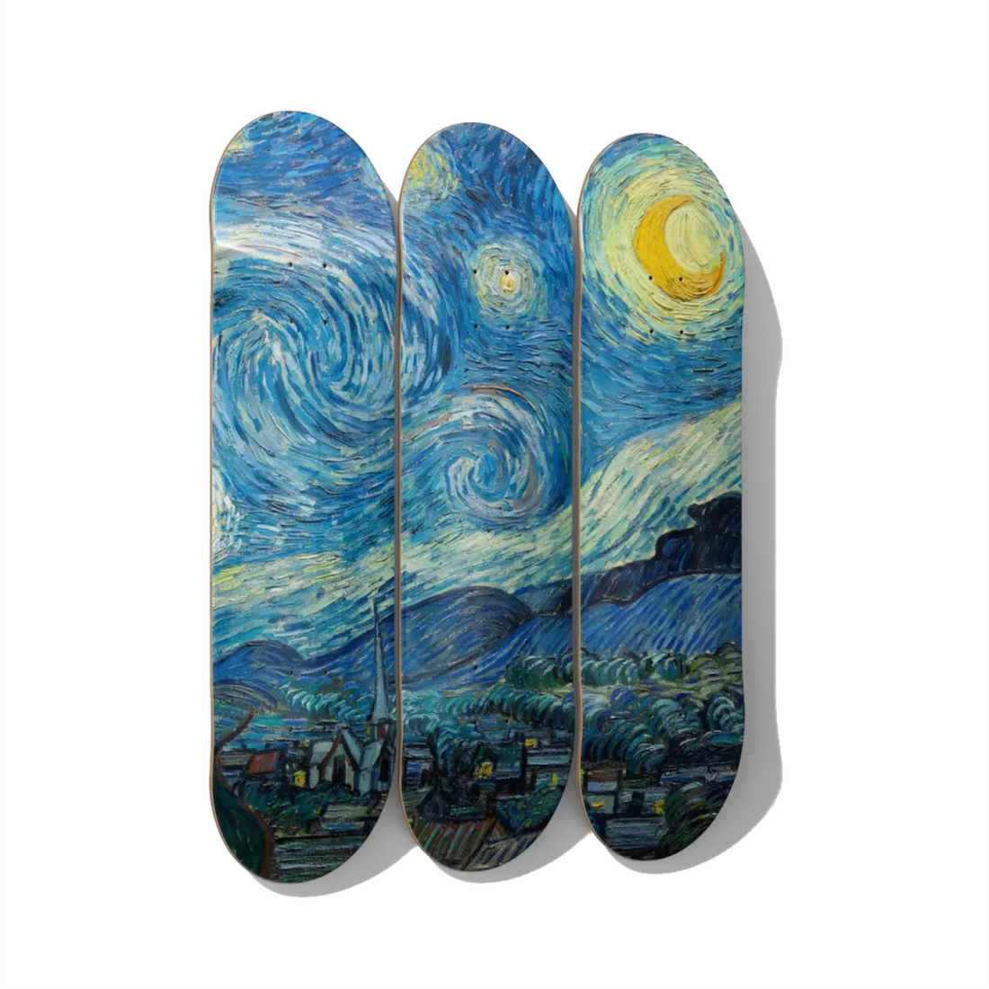 Skateboard wall art for a lake house cabin 2026 DeckArts Berlin real wood in a wood-and-nature retreat humidity-tolerant by the water watery natural imagery rugged for an active retreat koi Great Wave Friedrich