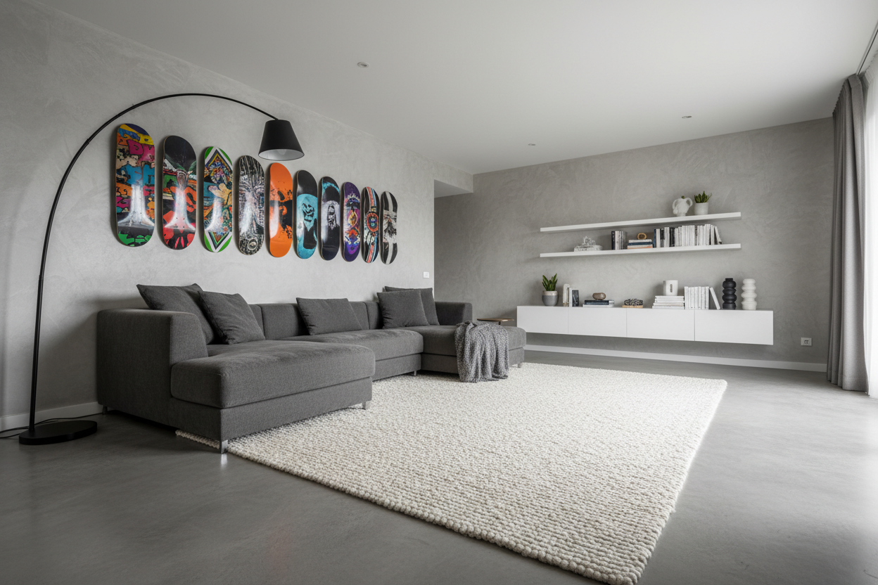 Skateboard Wall Art for Living Rooms: Styling Tips