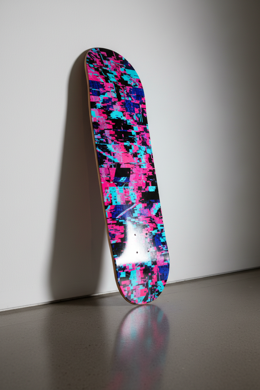 Glitch Art Skateboard Decks: Digital Meets Physical