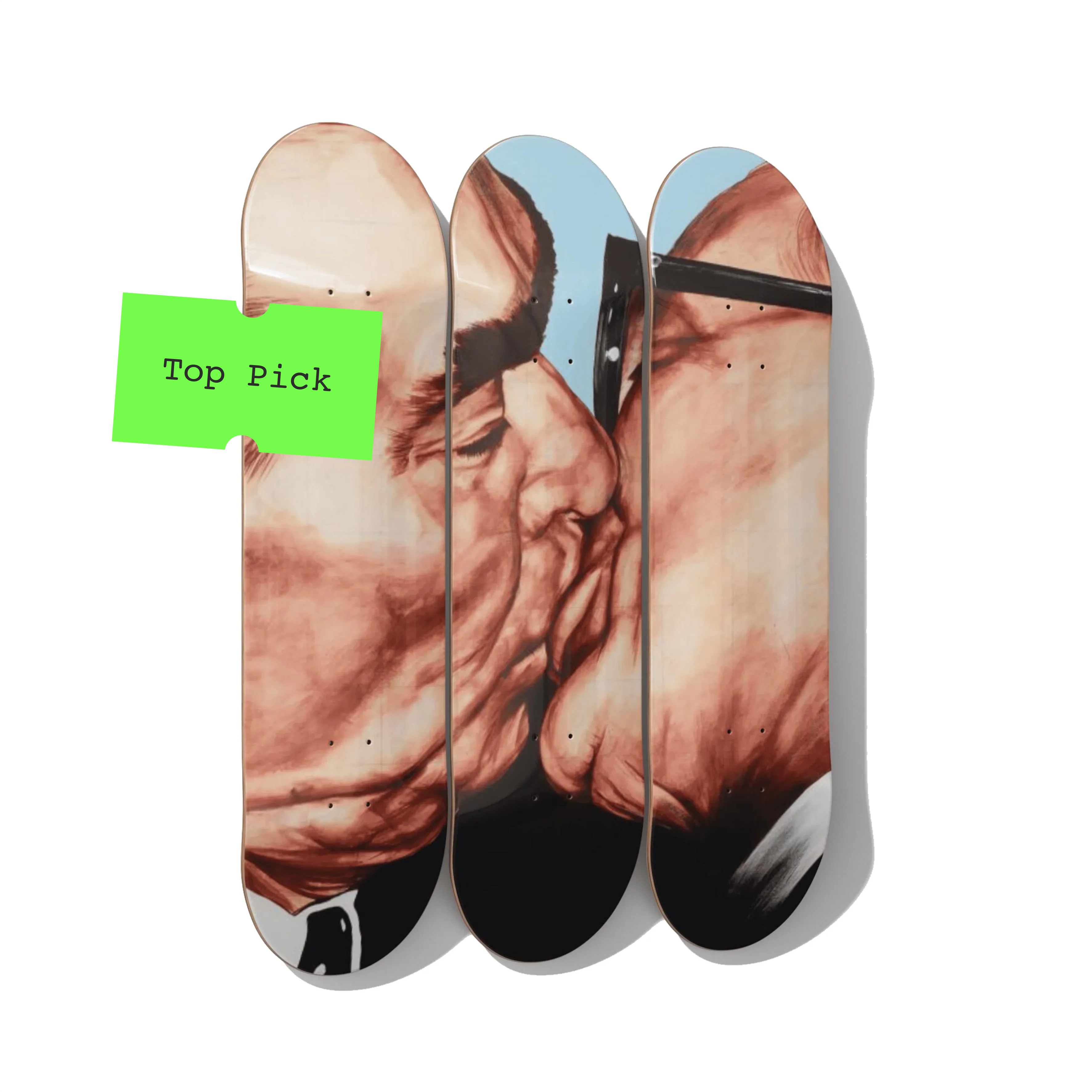 Custom minimalist one-word skateboard deck 2026 DeckArts Berlin single word simple symbol clean minimal design refined wall art UV-printed real Grade-A Canadian maple archival glassless understated modern tall shape design your own deck