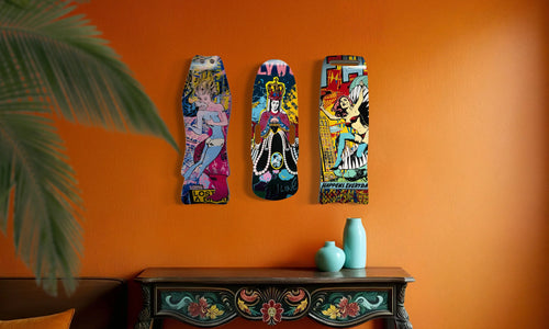 Skateboard Art for Gray/White/Black Interiors: Adding Color Without Chaos