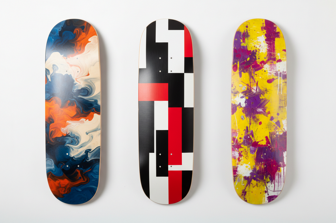  Abstract Skateboard Deck Designs by Modern Artists