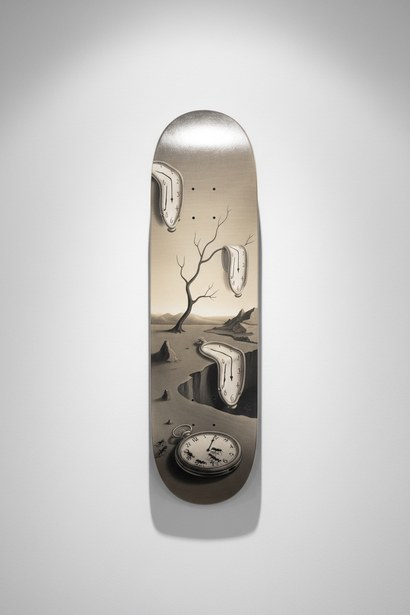 Dali's Persistence of Memory as Skateboard Wall Art