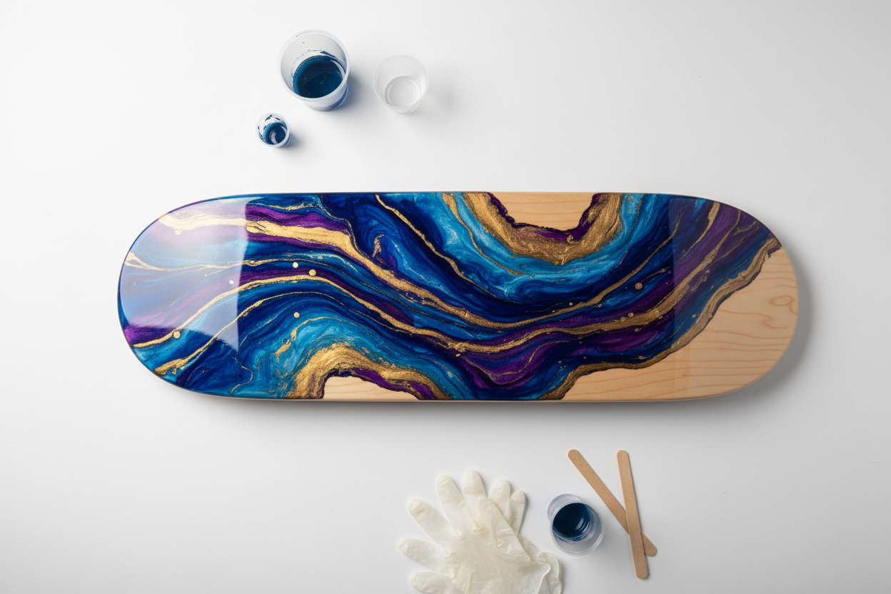 Resin Art on Skateboard Decks: The Complete Step-by-Step Tutorial for ...