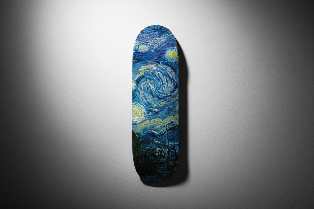 Van Gogh's Starry Night as Skateboard Wall Art