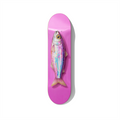 Iridescent fish contemporary skateboard wall art on premium Canadian maple deck
