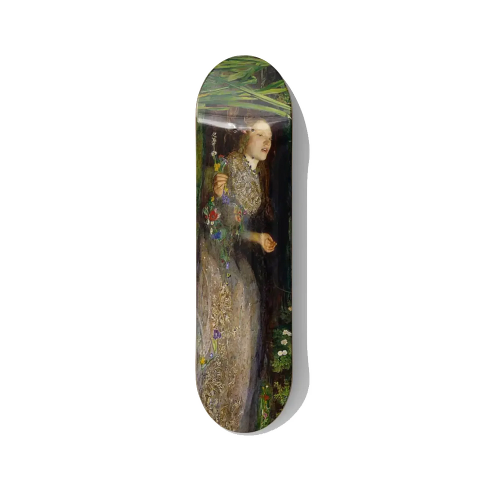John Everett Millais Ophelia Skateboard Wall Art - Premium Canadian Maple Deck.