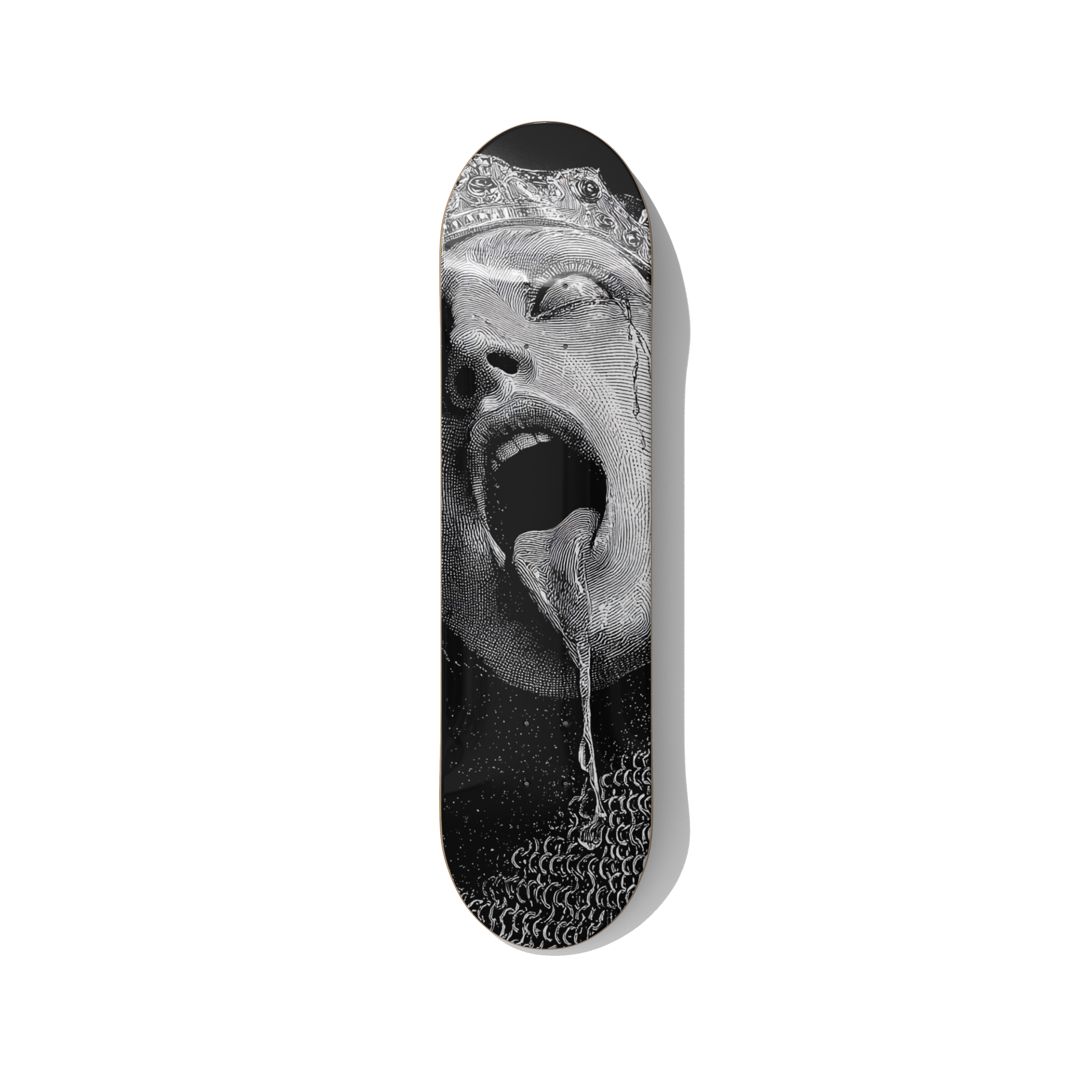 Dark scream face pop art skateboard wall art on premium Canadian maple deck