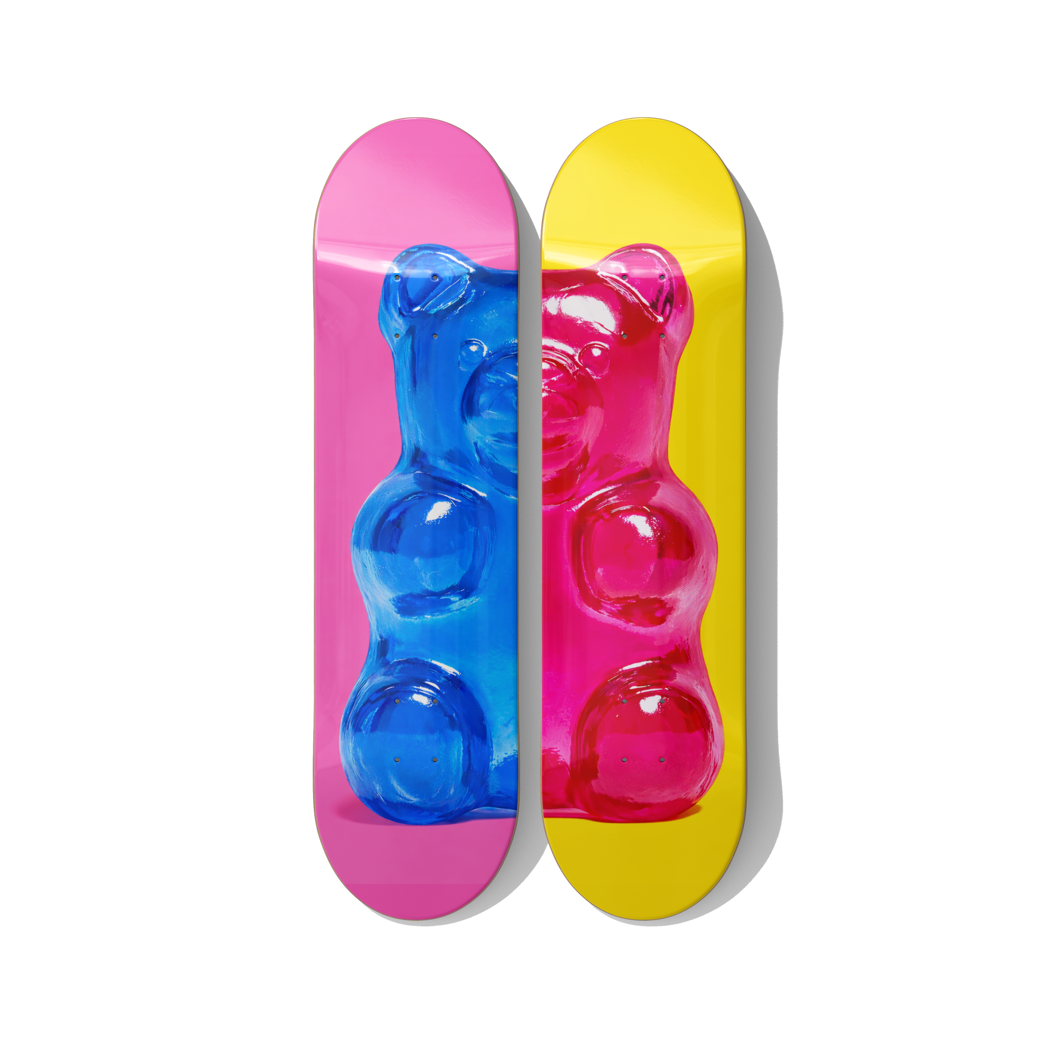 Skateboard Wall Art – Gummy Bear Diptych Pop Art Wall Decor - deckarts.com