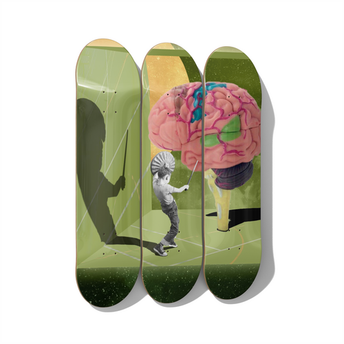 Going Further by I AM SLIP skateboard wall art on premium Canadian maple deck