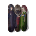 Jan van Eyck - The Arnolfini Portrait Skateboard Deck Triptych Wall Art - Premium Canadian Maple - deckarts.com