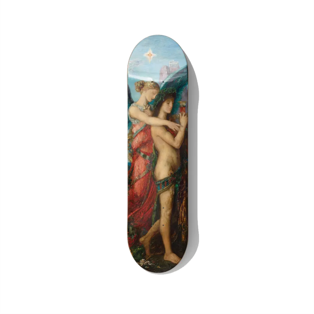 Gustave Moreau's Hesiod and the Muse Skateboard Wall Art - Premium Canadian Maple Deck - deckarts.com