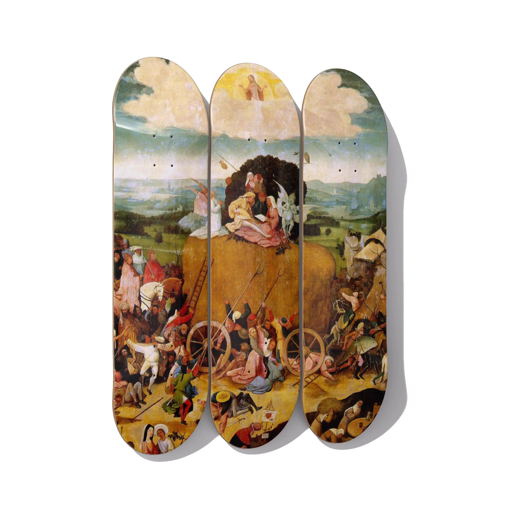 Haywain Triptych Skateboard Deck Wall Art - Premium Canadian Maple.
