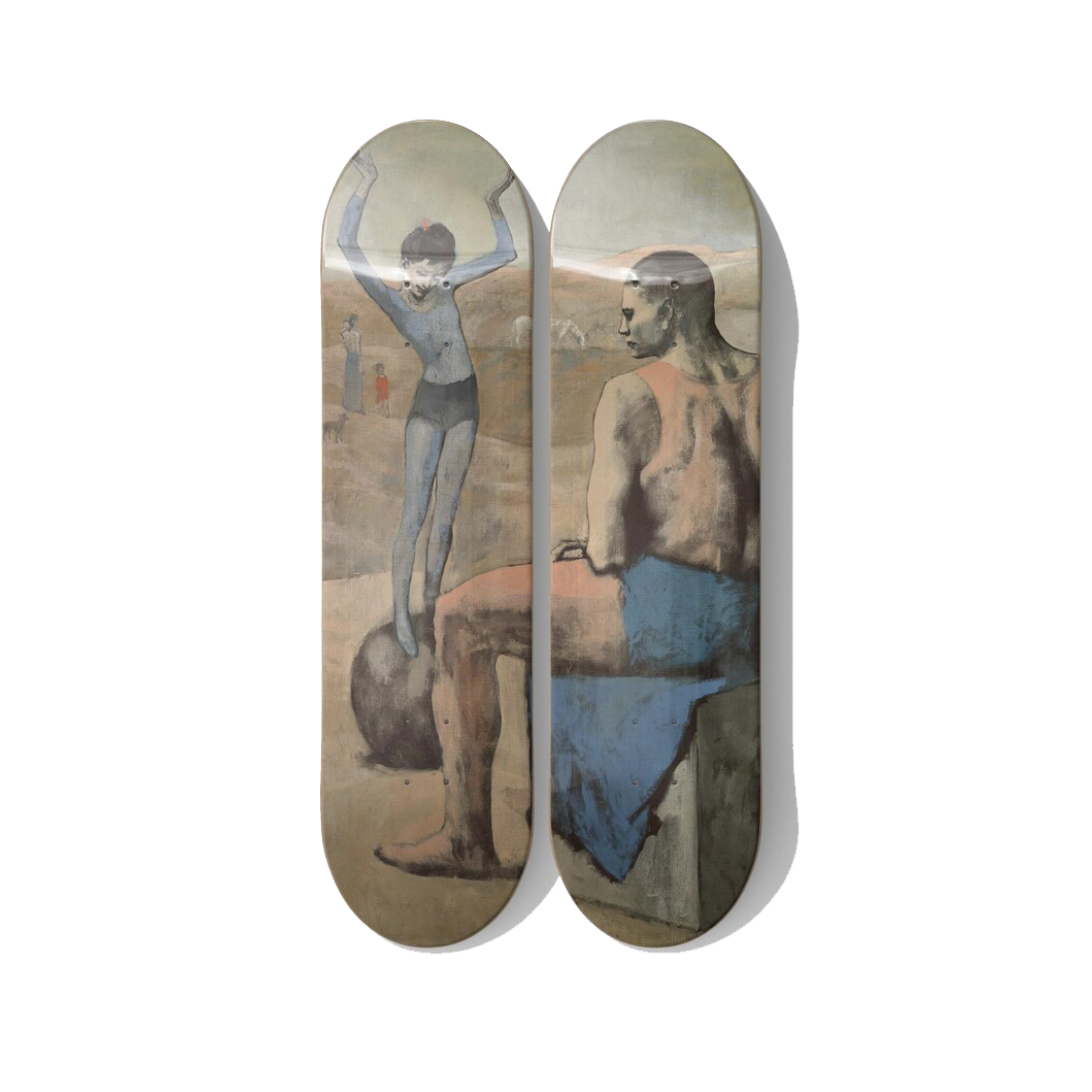 Pablo Picasso – Acrobat and Young Harlequin Skateboard Deck Diptych Wall Art – Premium Canadian Maple Deck - deckarts.com