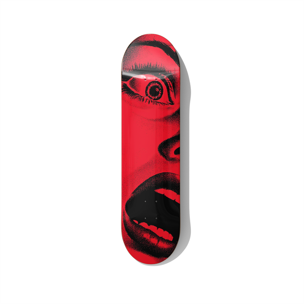 Scream in Red – Pop Art Horror Skateboard Deck – Premium Canadian Maple - deckarts.com