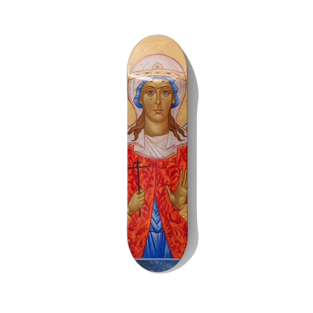 Byzantine Icon of a Female Saint Skateboard Wall Art - Premium Canadian Maple Deck - deckarts.com
