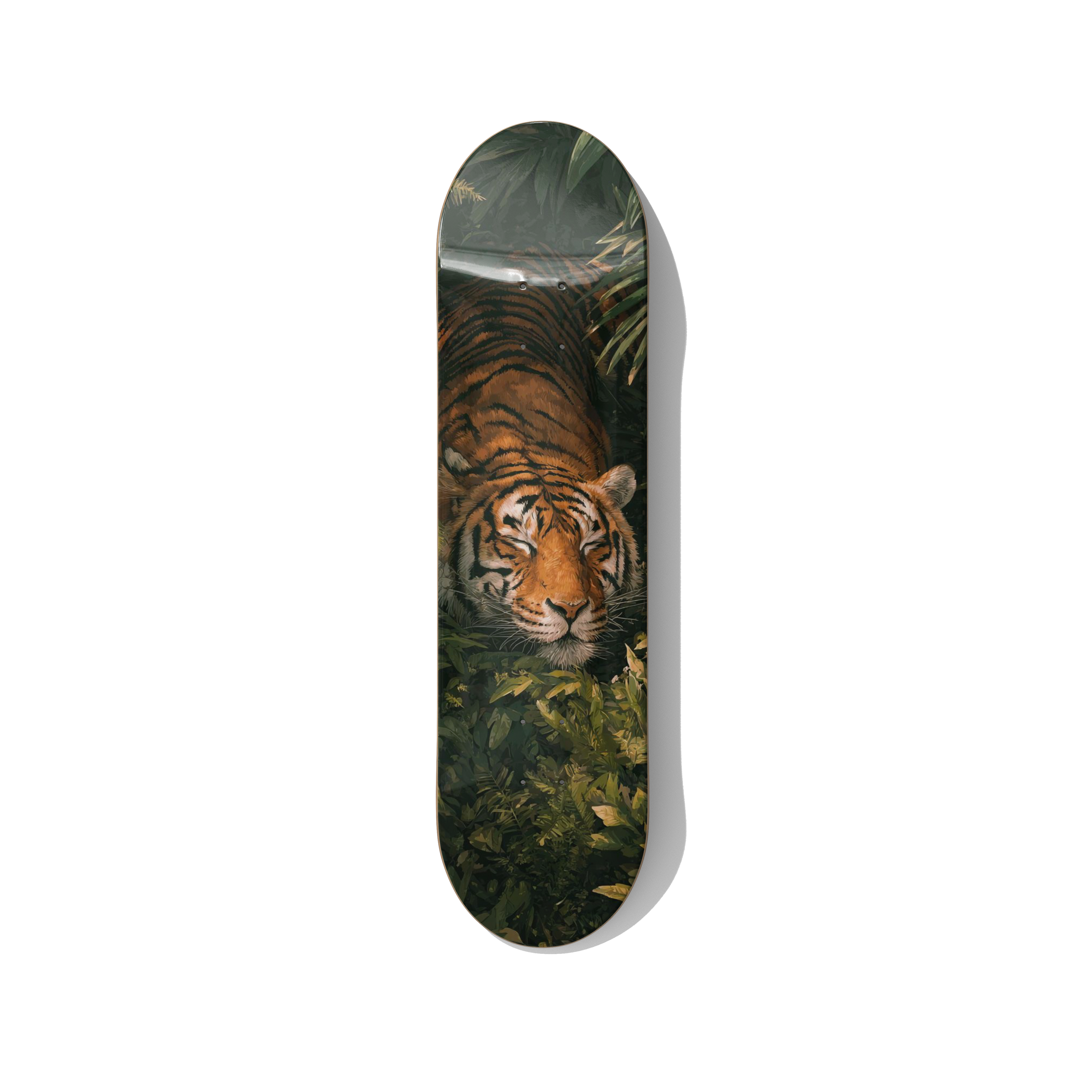 Tiger in the Jungle – Wildlife Skateboard Wall Art – Premium Canadian Maple Deck - deckarts.com