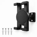 Black rotating wall mount with 4 screws and wall plugs for skateboard wall art on premium Canadian maple deck